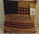 Vhc Pillow 10" X Patriotic Patch Quilted Embroidered Blessed Psalms 33:12. Fixed Price $19.97.