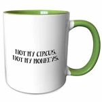 3DROSE Not My Circus, Monkeys. 11OZ Two-tone Green Mug. Fixed Price $11.97.