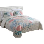 Caribbean Joe Coastal 3-PIECE Quilt Set Full/queen Patterned Shell Ivory. Fixed Price $50.15.