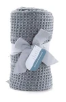 Berkshire Waffle Chenille Throw Blanket With Fringe 50'' X 70'' Denim Wash. Fixed Price $22.00.