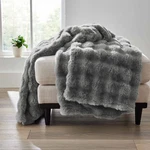 Better Homes & Gardens Grey Bubble Faux Fur Ultra Soft Luxury Oversize Throw Bla. Fixed Price $44.50.