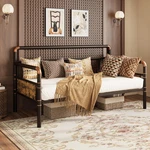 Classic Twin Daybed Frame - Heavy Duty Metal, No Box Spring Needed, Brown. Fixed Price $203.99.