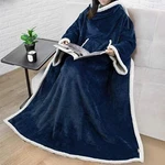 Wearable Blanket With Sleeves Throw Sherpa Fleece For Women Navy Pavilia. Fixed Price $51.08.