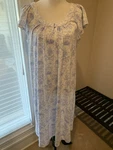 Carole Hochman Nightgown Large Cotton Blend Knit Long Flutter Blue Floral. Fixed Price $13.92.