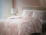 Tommy Bahama Queen Quilt + 2 Shams Coral Garden White New Reversible. Fixed Price $39.93.