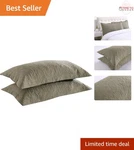 2-PIECE Embroidered Microfiber Pillow Shams Sage Green King Set Bed Decor. Fixed Price $41.98.