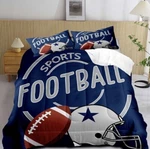 Luvivihome 3PCS Football Duvet Set, Queen Bedding Blue Boys. Fixed Price $28.00.