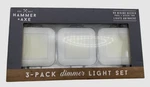 Hammer + Axe White Square Battery Powered Dimmer Lights 3-PACK. Fixed Price $9.29.