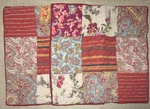 Pottery Barn Georgia Patchwork Shams Euro Red Quilted 26X26 Set Pillowcase. Fixed Price $48.00.