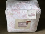 Laura Ashley Garden Toile Pink Floral Twin Xl Cotton Comforter Bedding Set 5PC. Fixed Price $110.99.
