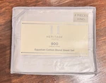 Heritage Home King Sheet Set 800TC Egyptian Cotton Blend Light Gray Solid. Fixed Price $36.99.