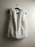 Xhilaration Faux Fur Shag Vest Hooded Cream Y2K Boho Women Size. Fixed Price $19.99.