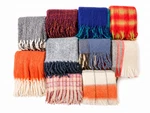10 Wool Blend Throw Blankets Bulk Lot Plaid Fringe Colorful Cozy Boho Farmhouse. Fixed Price $170.00.