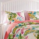 Greenland Home Fashions Coral Coastal Palm Reversible Tropics King Sham. Fixed Price $16.00.