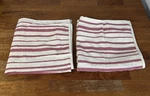 Chaps Ralph Lauren Euro Pillow Shams Red Beige Stripes 100% Cotton Set Of 2. Fixed Price $27.99.