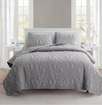 Vcny Home Queen 3PC Quilt Set Shore Gray. Fixed Price $19.95.
