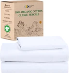 Twin Set, Deep Pockets 100% Organic Cotton Percale Sheets, Gots Certified. Fixed Price $64.99.