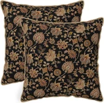 Vintage Tapestry Floral Soft Velvet Throw Pillow Covers Set 2 Black Brown Boh. Fixed Price $29.31.