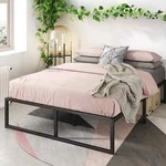 Metal Platform Frame With Steel Slat Support Twin Bedding Furniture 14 Inch. Fixed Price $129.00.