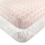 Hudson Baby Infant Girl Cotton Fitted Crib Sheet, Elephant, One Size. Fixed Price $22.99.