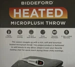 Biddeford Heated Electric Warming Microplush Reversible Gray Plaid Throw Blanket. Fixed Price $35.00.