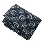 Vtg Cannon Throw Blanket Traditional Gray Geometric Floral Snowflake (46" X 66"). Fixed Price $35.00.