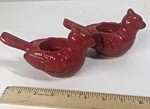 Dennis East Ceramic Red Cardinal Bird Tea Light Holder Set Of 6" 2005.. Fixed Price $14.99.