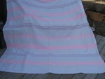 #R6 Vtg Canada Handmade Rag Woven Blanket Catalogne Jersey Cotton 79" X 86" New. Fixed Price $99.99.