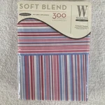 Wamsutta 300 Thread Count Pillowcases Queen Stripe Red Blue Nos Spring 2007. Fixed Price $23.97.
