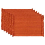 Burnt Orange Kitchen Placemat Set Of Six 13X19 Rectangular Cotton Table Decor. Fixed Price $32.89.