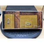 Vintage Winston Suede Leather Wallet And Key Case Gift Set Yellow Made Hk. Fixed Price $24.50.