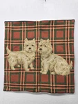 Vtg West Highland Terrier Plaid Pillow Case 18"X18" Zip Close. Fixed Price $25.00.