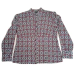 East 5TH Women's Geometric Tile Print Long Sleeve Button Down Blouse Black Xl. Fixed Price $17.97.