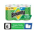 Bounty Paper Towels Select-a-size White, 6 Triple Rolls, 123 Sheets. Fixed Price $14.00.