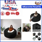 Giant 3FT Bean Bag Chair For Adults Memory Foam Microfiber Black Modern Relax.... Fixed Price $89.34.