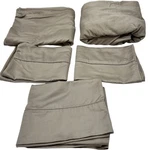 Kirkland Signature 100% Cotton 680 Thread Count Queen Sheet Set Beige Tan. Fixed Price $39.99.