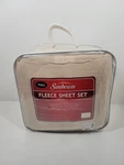 New Sunbeam Super Soft Champagne Beige Full Size Fleece Sheet Set. Fixed Price $44.98.