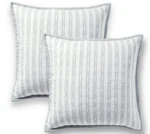 Serena & Lily Oceana Euro Pillow Sham Set 2 Pair Linen Blue White Coastal. Fixed Price $124.00.