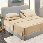 Clara Clark Flex Top Sheets, 6 Piece Set - King, Beige Cream. Fixed Price $49.57.