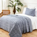 Navy Quilts Cotton Bedding Set 2-PIECES Quilted Twin Denim Blue. Fixed Price $92.12.