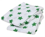 Bacati Set Of 2 Piece Stars Muslin Crib Sheets Green For Sensitive Skin/allergie. Fixed Price $24.99.