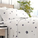 Kaycie Gray Fashion 4 Piece Ultra Soft Microfiber Indigo Flowers Bed Sheet Set. Fixed Price $60.99.