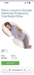 Leachco Snoogle Total Body Pillow- Original Gray Maternity. Fixed Price $19.00.