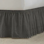 Wrap Around Eyelet Ruffled Bed Skirt Twin/full, Charcoal By Easyfit. Fixed Price $18.00.