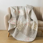 Slpr Cotton Quilted Throw Blanket, 50" X 60" Floral Farmhouse Patchwork Quilt.... Fixed Price $76.81.