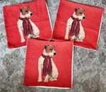 Iosis Yves Delorme Throw Pillow Cover Jack Russell Dogs 18" Woven Tapestry. Fixed Price $35.00.