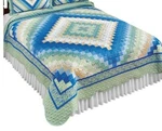 Reversible Classic Diamond Patch Medallion Quilt King Size. Fixed Price $57.18.