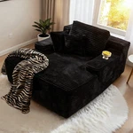 Oversized Chaise Lounge Chair 410 Lbs Floor Couch 67'' Cloud Plush W/ Armrest. Fixed Price $297.89.