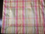 Thomasville Silk Plaid Euro Shams 26"X26" Padded Fronts Yellow Pink Green New. Fixed Price $67.99.