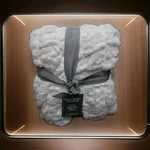 Better Homes & Gardens Ruched Faux Fur Throw Blanket, Creamwhite, Standard. Fixed Price $19.99.